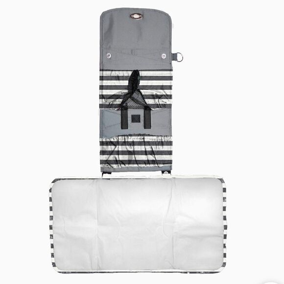 NWT- LillyBit Uptown Diaper Bag Clutch, Black & White Stripes - Picture 4 of 10